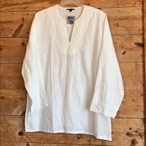 Land’s End 100% linen beaded top